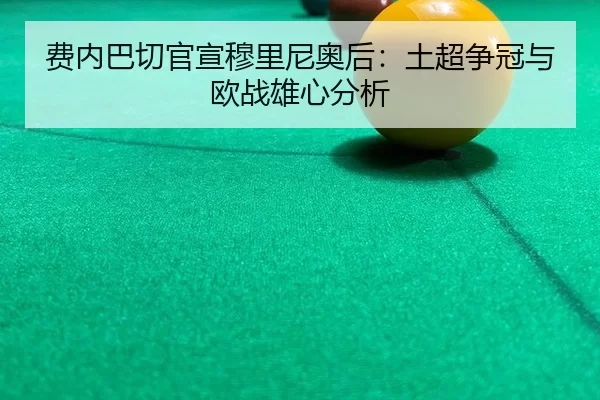 费内巴切官宣穆里尼奥后：土超争冠与欧战雄心分析